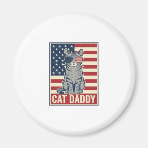 Aimant Conception de vecteur de chat patriotique Cat Dadd