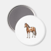 Aimant Conception de vecteur de cheval Pinto gravé antiqu (Recto/Verso)