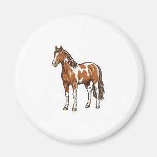 Aimant Conception de vecteur de cheval Pinto gravé antiqu