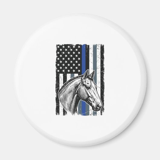 Aimant Conception de vecteur de drapeau de cheval de lign (Devant)