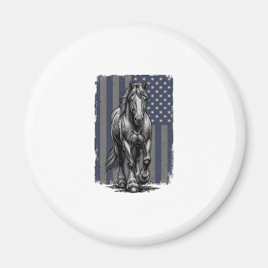 Aimant Conception de vecteur de drapeau de cheval de trai (Devant)