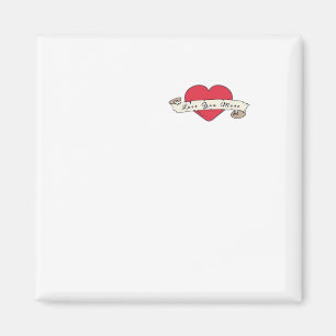 Aimant Conception de vibration vintage de coeur d'amour p