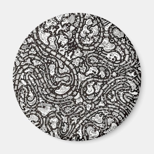 Aimant Conception de visages étranges de dessin animé tor (Devant)