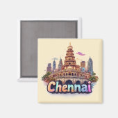 Aimant Conception de voyage à Chennai, Inde 🇮🇳 (Recto/Verso)