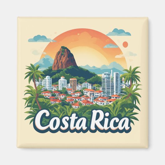 Aimant Conception de voyage au Costa Rica 🗺️ (Devant)