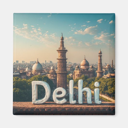 Aimant Conception de voyage Delhi Inde 🗺️ (Devant)