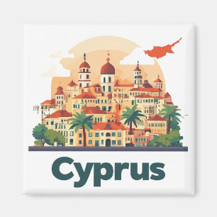 Aimant Conception de voyage pour l'île de Chypre 🗺️