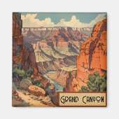 Aimant Conception de voyage rétro Grand Canyon (Devant)