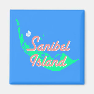 Aimant Conception d'ensemble de carte d'île de Sanibel