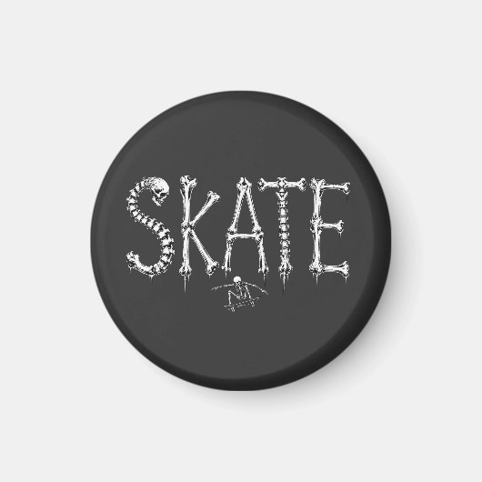 Aimant Conception d'horreur de skate squelette (Devant)