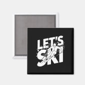 Aimant Conception d'humour de ski Ski drôle Skieur (Recto/Verso)