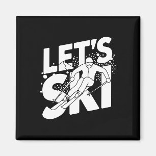 Aimant Conception d'humour de ski Ski drôle Skieur