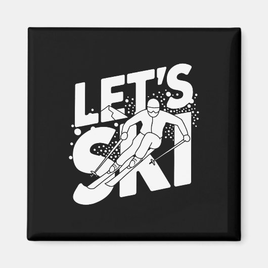 Aimant Conception d'humour de ski Ski drôle Skieur (Devant)