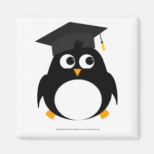 Aimant Conception d'obtention du diplôme de pingouin -
