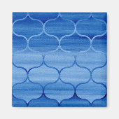 Aimant Conception d'oies géométriques peintes en bleu (Devant)