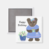 Aimant Conception d'ours en peluche pour un joyeux annive (Recto/Verso)