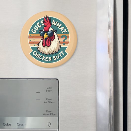 Aimant Conception drôle de blague de poulet rétro (In situ (réfrigérateur))