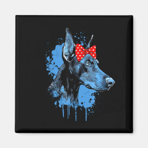 Aimant Conception drôle de doberman pour la fête des mère