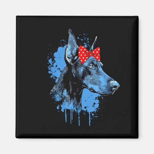 Aimant Conception drôle de doberman pour la fête des mère (Devant)