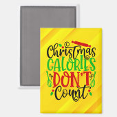 Aimant Conception drôle de Noël : les calories ne compten (Recto/Verso)