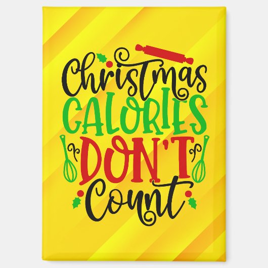 Aimant Conception drôle de Noël : les calories ne compten (Recto)