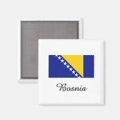 Aimant Conception du drapeau de Bosnie (Recto/Verso)