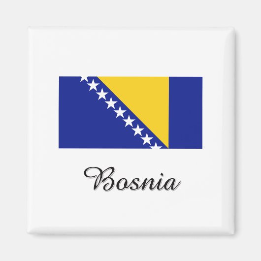 Aimant Conception du drapeau de Bosnie (Devant)