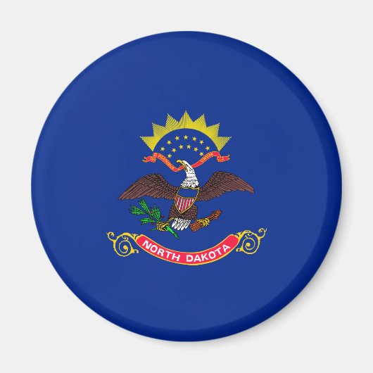 Aimant Conception du drapeau de l'État du Dakota du Nord (Devant)