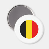 Aimant Conception du drapeau rond de Belgique (Recto/Verso)