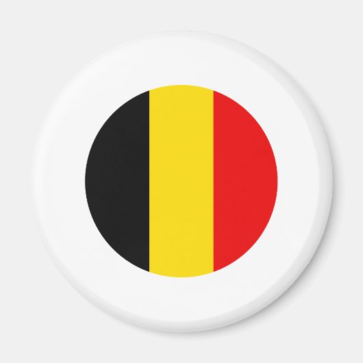 Aimant Conception du drapeau rond de Belgique (Devant)