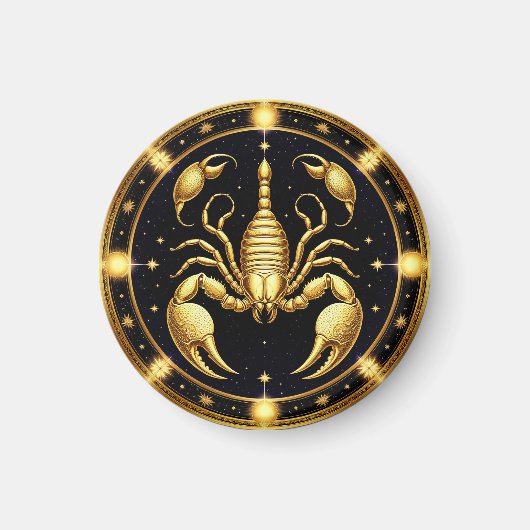 Aimant Conception du zodiaque Scorpion doré (Devant)