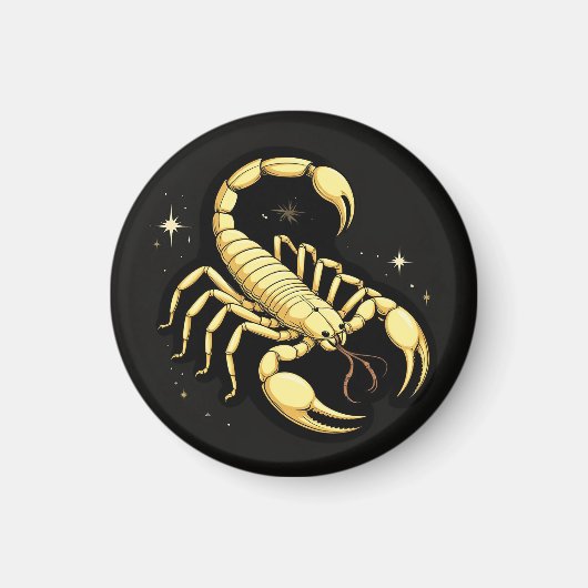 Aimant Conception du zodiaque Scorpion doré avec ornement (Devant)