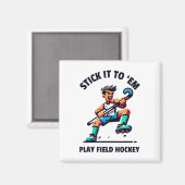 Aimant Conception dynamique de joueur de hockey sur gazon (Recto/Verso)