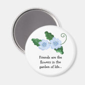 Aimant Conception florale avec message d'amitié (Recto/Verso)