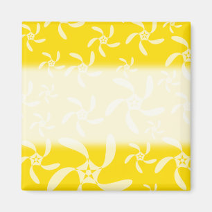 Aimant Conception florale d'été. Jaune ensoleillé