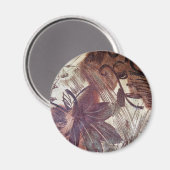 Aimant Conception florale marron abstraite 1 (Recto/Verso)