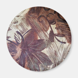 Aimant Conception florale marron abstraite 1