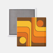 Aimant Conception géométrique de style rétro MCM 1970 (Recto/Verso)