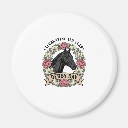 Aimant Conception Graphique Cheval de Feu Gravure Vintage (Devant)