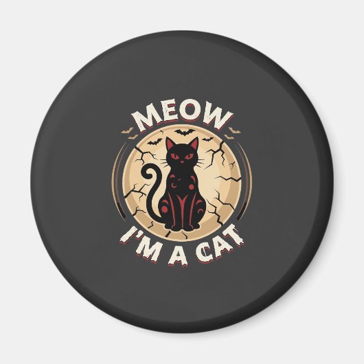Aimant Conception graphique de chat Meow Halloween_1 (Devant)