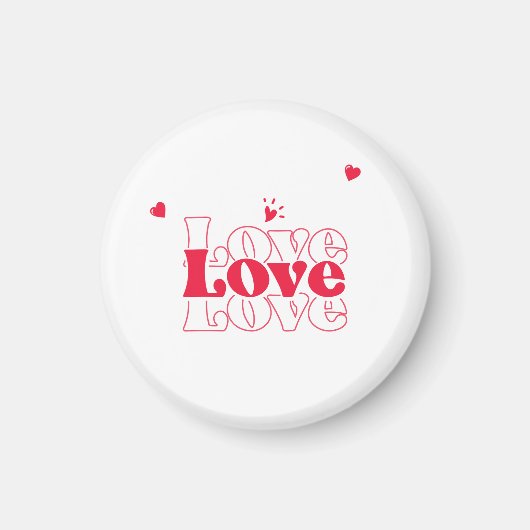 Aimant Conception graphique de typographie d'amour rouge (Devant)