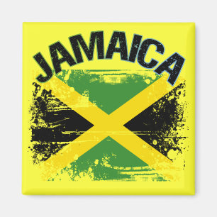 Aimant Conception grunge de drapeau de la Jamaïque de