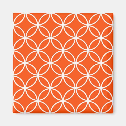 Aimant Conception moderne de cercles superposés en orange (Devant)