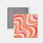 Aimant Conception moderne et colorée des vagues rétro (Recto/Verso)