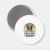 Aimant Conception Papa Boston Terrier Amant de Chien Vint (Recto/Verso)