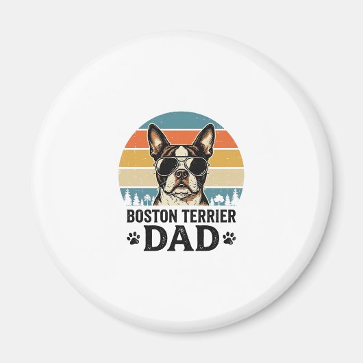 Aimant Conception Papa Boston Terrier Amant de Chien Vint (Devant)