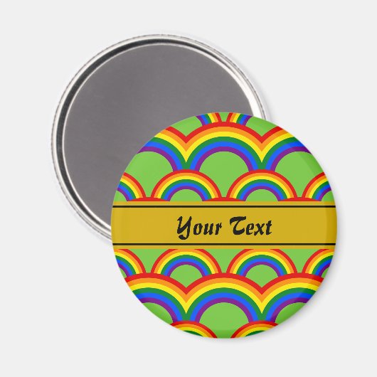 Aimant Conception personnalisée avec motif arc-en-ciel tr (Recto/Verso)
