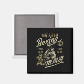 Aimant Conception Rétro De Ben's Gym Boxe Mma Pour Le Nom (Recto/Verso)