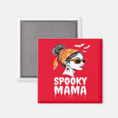 Aimant Conception rétro éffrayant Mama Halloween (Recto/Verso)