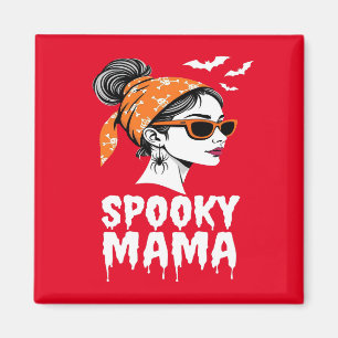 Aimant Conception rétro éffrayant Mama Halloween